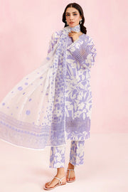 Farasha Summer Essentials Embroidered Lawn Unstitched 3Pc Suit - Lilac Breeze