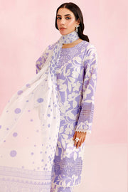 Farasha Summer Essentials Embroidered Lawn Unstitched 3Pc Suit - Lilac Breeze