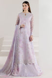 Farasha Fiorella Embroidered Chiffon Unstitched 3Pc Suit - LILAC ENCHANT