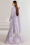 Farasha Fiorella Embroidered Chiffon Unstitched 3Pc Suit - LILAC ENCHANT