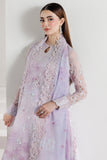 Farasha Fiorella Embroidered Chiffon Unstitched 3Pc Suit - LILAC ENCHANT