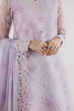 Farasha Fiorella Embroidered Chiffon Unstitched 3Pc Suit - LILAC ENCHANT