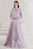 Farasha Fiorella Embroidered Chiffon Unstitched 3Pc Suit - LILAC ENCHANT