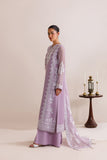 Farasha Luxury Formal Embroidered Chiffon Unstitched 3Pc Suit - Lilac Solace