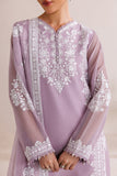 Farasha Luxury Formal Embroidered Chiffon Unstitched 3Pc Suit - Lilac Solace