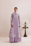 Farasha Luxury Formal Embroidered Chiffon Unstitched 3Pc Suit - Lilac Solace