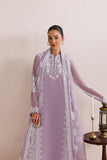 Farasha Luxury Formal Embroidered Chiffon Unstitched 3Pc Suit - Lilac Solace