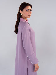 Hemstitch Georgette Affair Embroidered Georgette Stitched 2Pc Suit - Lilac