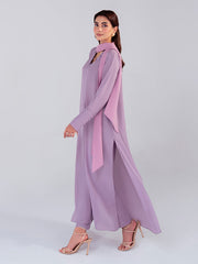 Hemstitch Georgette Affair Embroidered Georgette Stitched 2Pc Suit - Lilac