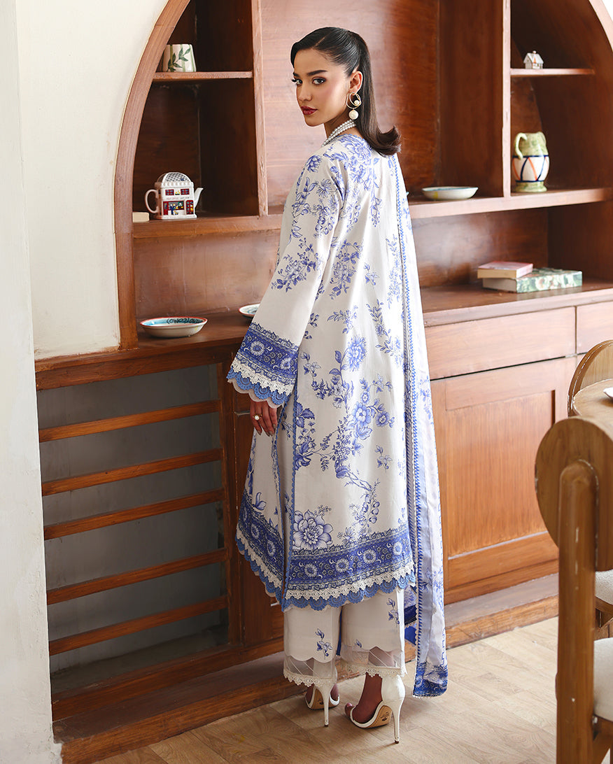 Roheenaz Eclat Gerden Printed Lawn Unstitched 3Pc Suit - LILAC BLOOM