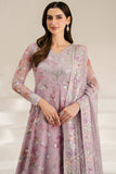 Farasha Fiorella Embroidered Chiffon Unstitched 3Pc Suit - Lilly Passion