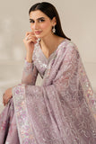 Farasha Fiorella Embroidered Chiffon Unstitched 3Pc Suit - Lilly Passion