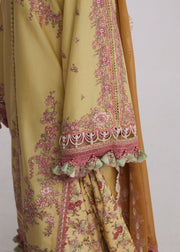 Hussain Rehar Embroidered Luxury Lawn Unstitched 3Pc Suit D-02 LIMONE