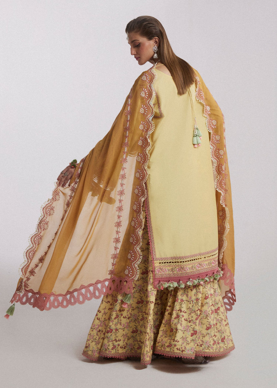 Hussain Rehar Embroidered Luxury Lawn Unstitched 3Pc Suit D-02 LIMONE