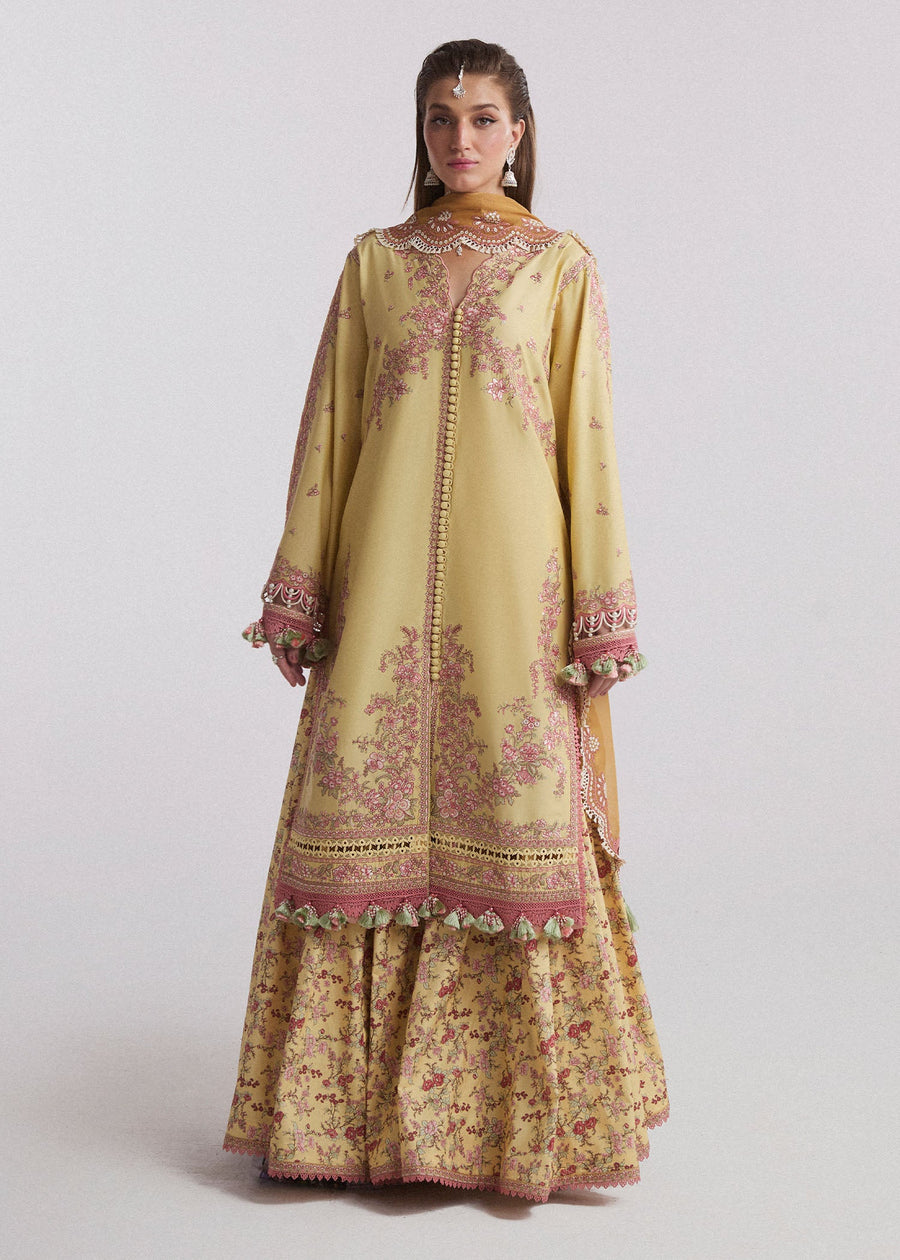 Hussain Rehar Embroidered Luxury Lawn Unstitched 3Pc Suit D-02 LIMONE