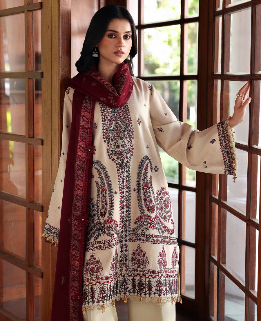 Republic Womenswear Amaris Unstitched Karandi 3Pc Suit D-02 Liora