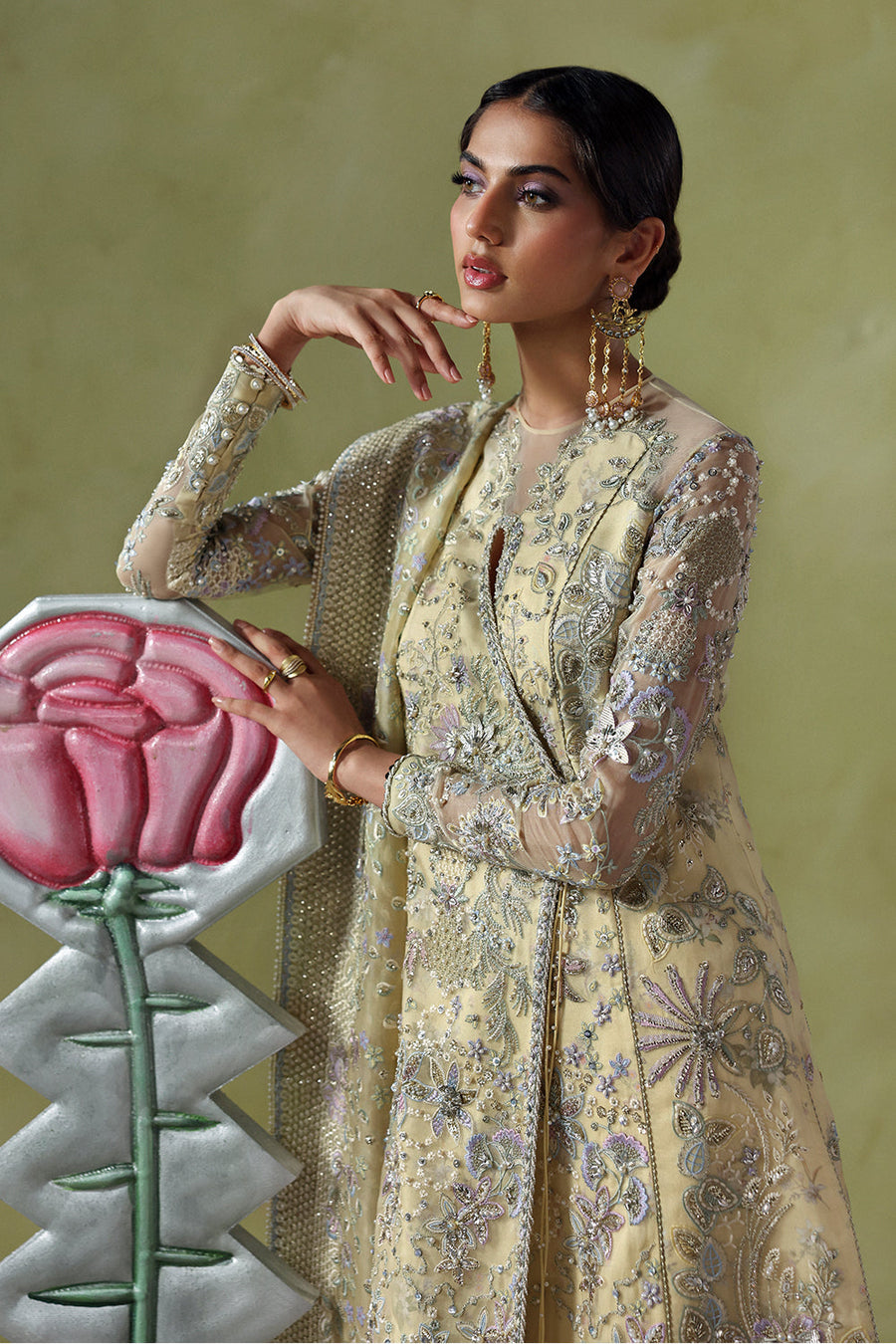 Soraya Lumene Embroidered Organza Unstitched 3Pc Suit - Liora