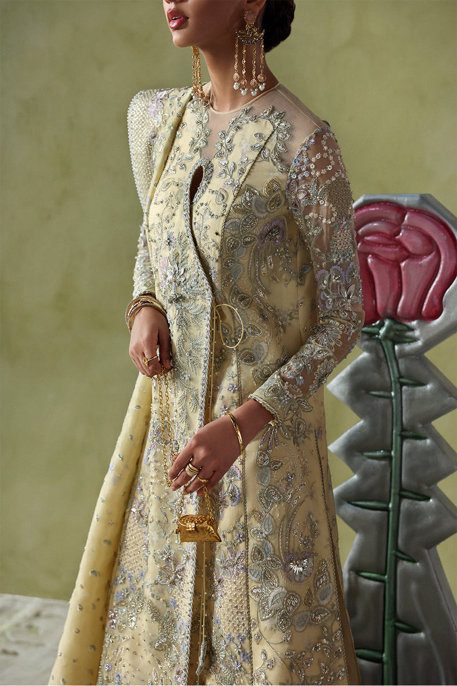 Soraya Lumene Embroidered Organza Unstitched 3Pc Suit - Liora