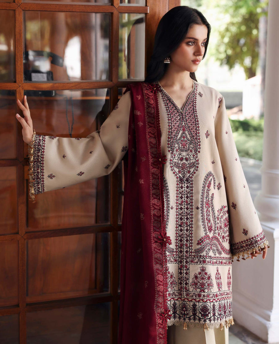 Republic Womenswear Amaris Unstitched Karandi 3Pc Suit D-02 Liora
