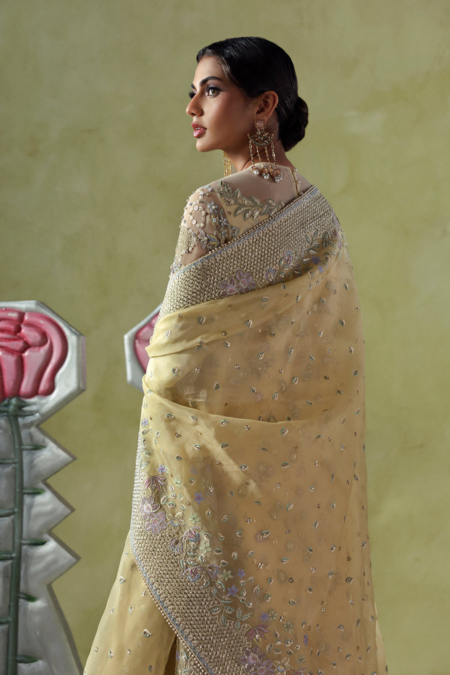 Soraya Lumene Embroidered Organza Unstitched 3Pc Suit - Liora