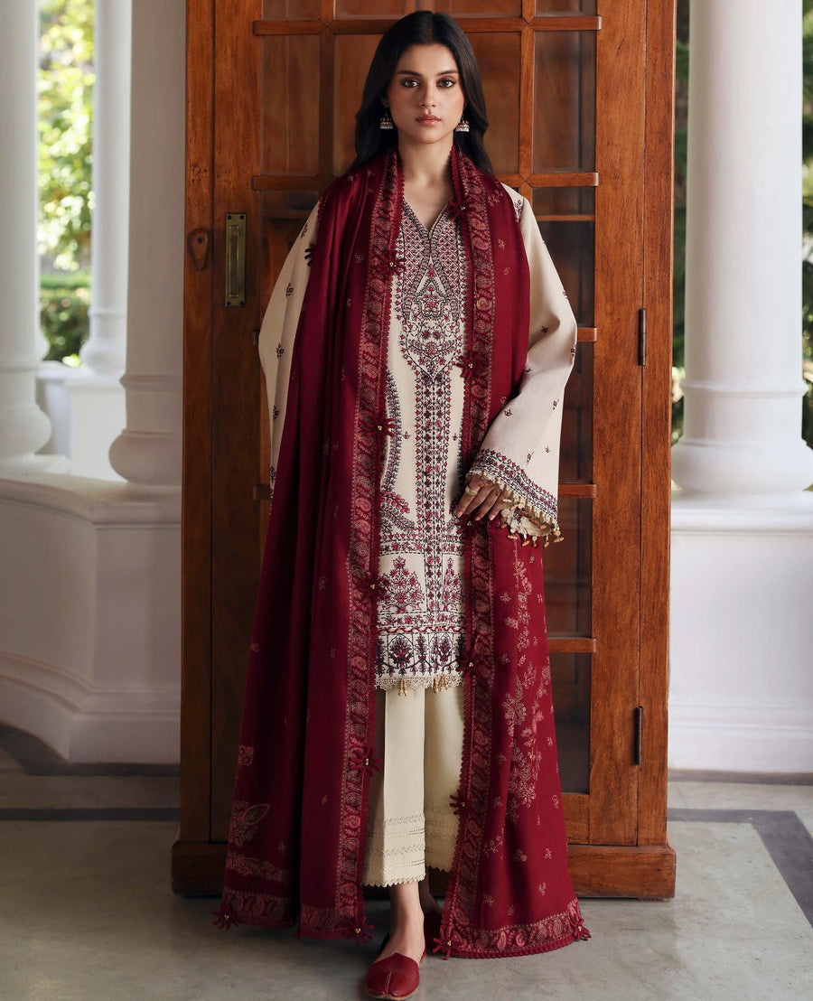 Republic Womenswear Amaris Unstitched Karandi 3Pc Suit D-02 Liora