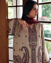 Republic Womenswear Amaris Unstitched Karandi 3Pc Suit D-02 Liora