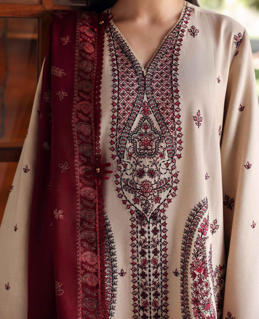 Republic Womenswear Amaris Unstitched Karandi 3Pc Suit D-02 Liora