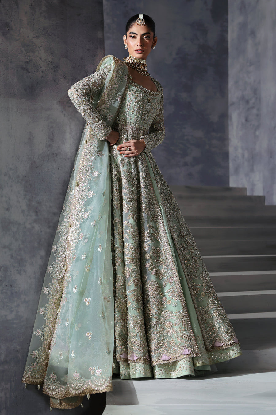 Afrozeh Embroidered Luxury Bridal Organza Unstitched 3Pc Suit AFB-24-03 LIVIA