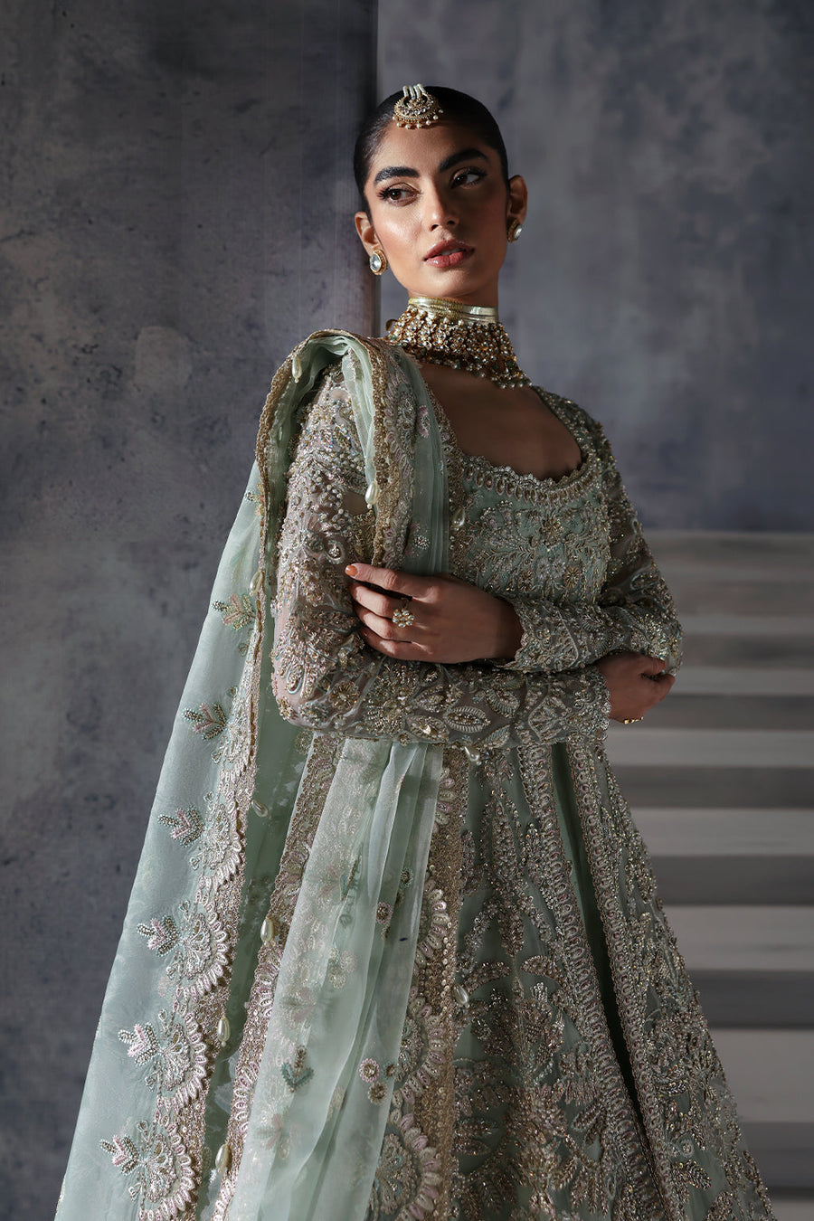 Afrozeh Embroidered Luxury Bridal Organza Unstitched 3Pc Suit AFB-24-03 LIVIA