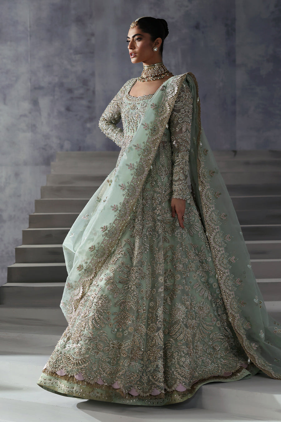 Afrozeh Embroidered Luxury Bridal Organza Unstitched 3Pc Suit AFB-24-03 LIVIA