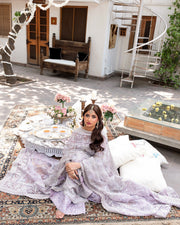 Nira by Faiza Saqlain Embroidered Net Unstitched 3Pc Suit - LIYAN