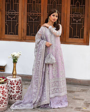 Nira by Faiza Saqlain Embroidered Net Unstitched 3Pc Suit - LIYAN