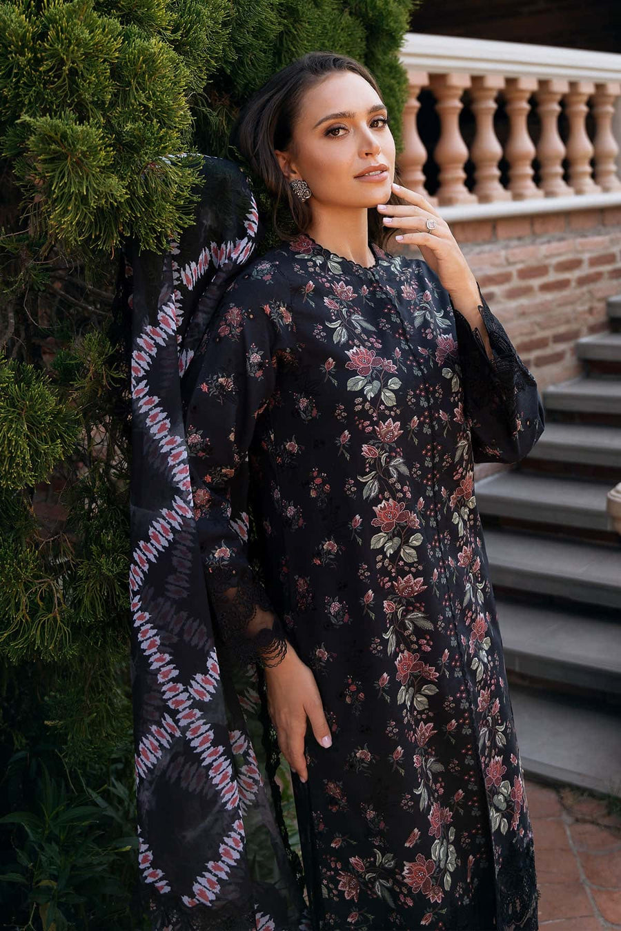 Afrozeh Damask The Holiday Unstitched Lawn 3Pc Suit AL-25-V2-07A LORIEN