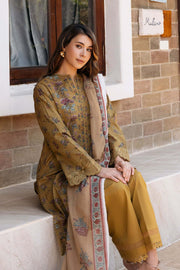 Afrozeh Damask The Holiday Unstitched Lawn 3Pc Suit AL-25-V2-07B LORIEN