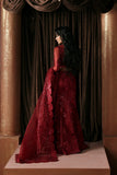 Afrozeh La Fuchsia Embroidered Organza Unstitched 3Pc Suit - Lover