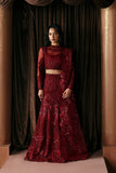 Afrozeh La Fuchsia Embroidered Organza Unstitched 3Pc Suit - Lover