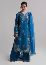 Hussain Rehar Embroidered Luxury Lawn Unstitched 3Pc Suit D-05 LUCE