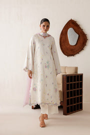 Farasha Veira Embroidered Raw Silk Unstitched 3Pc Suit D-12 Lunaire Pearl