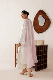 Farasha Veira Embroidered Raw Silk Unstitched 3Pc Suit D-12 Lunaire Pearl