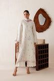 Farasha Veira Embroidered Raw Silk Unstitched 3Pc Suit D-12 Lunaire Pearl