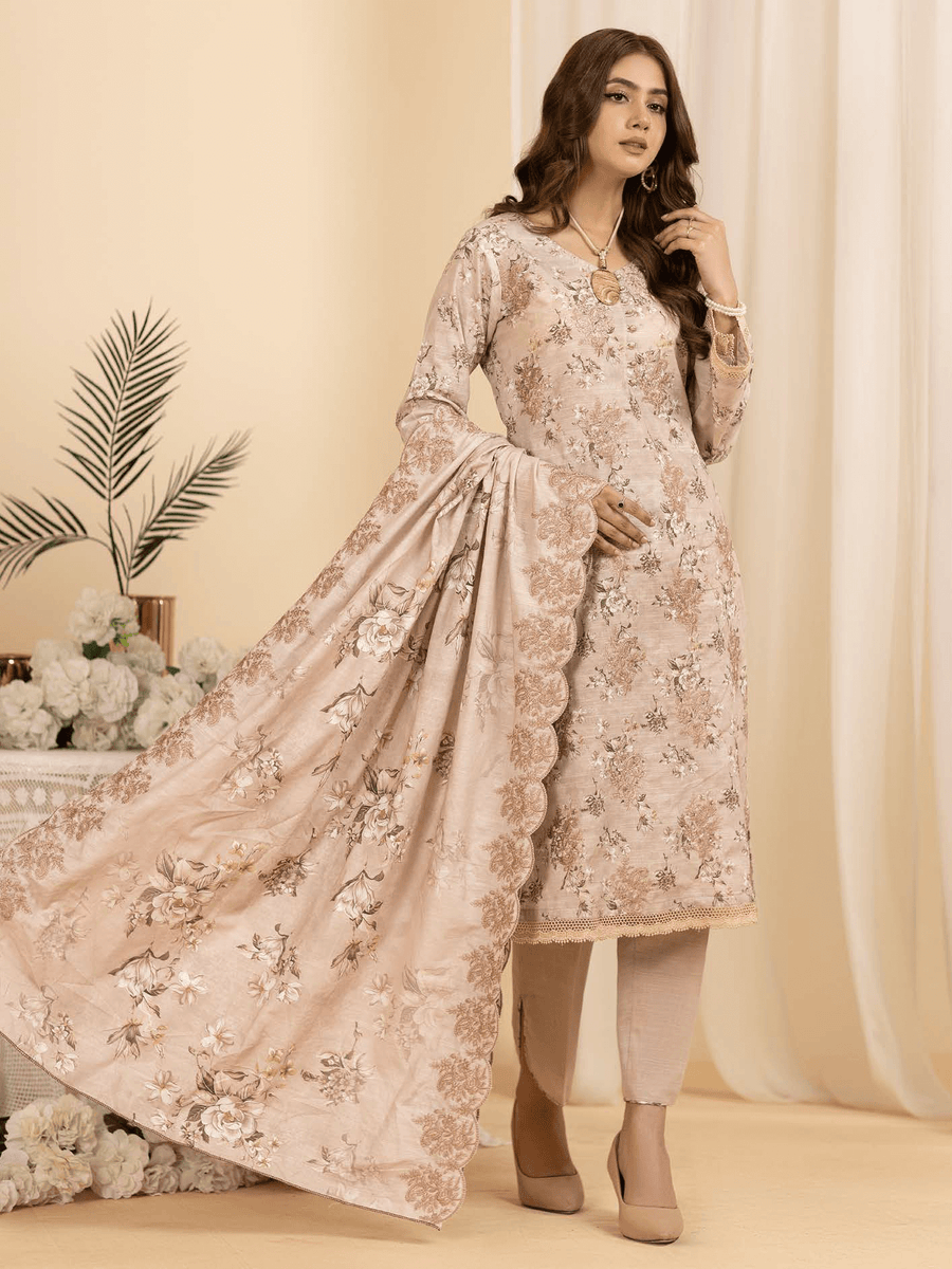 Mumtaz by Manizay Premium Embroidered Khaddar Unstitched 3Pc Suit M-01