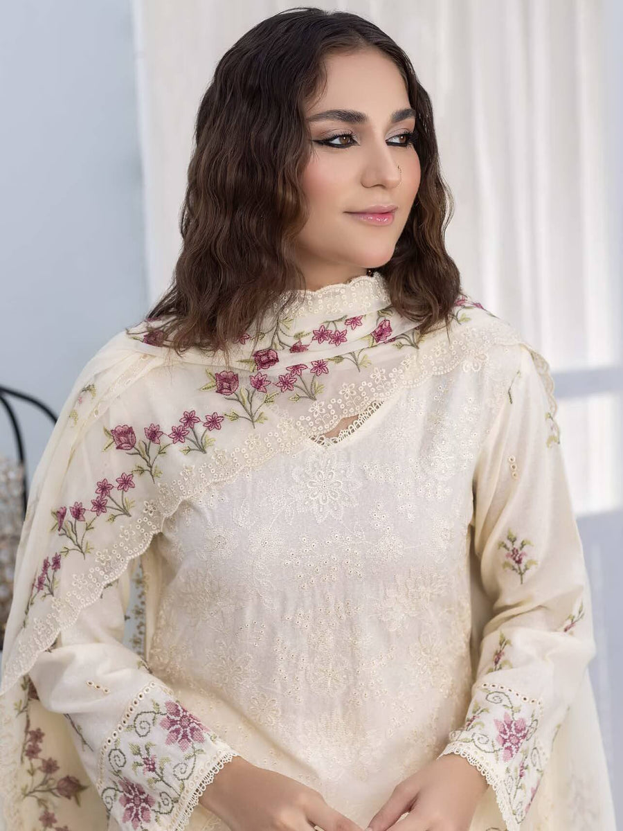 Gulfaam by Manizay Embroidered Karandi Unstitched 3Pc Suit M-01