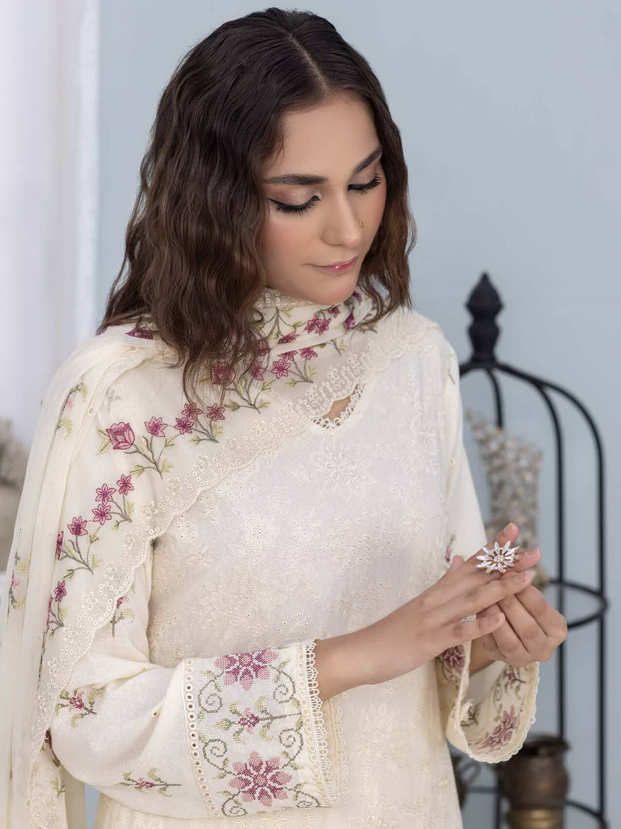 Gulfaam by Manizay Embroidered Karandi Unstitched 3Pc Suit M-01