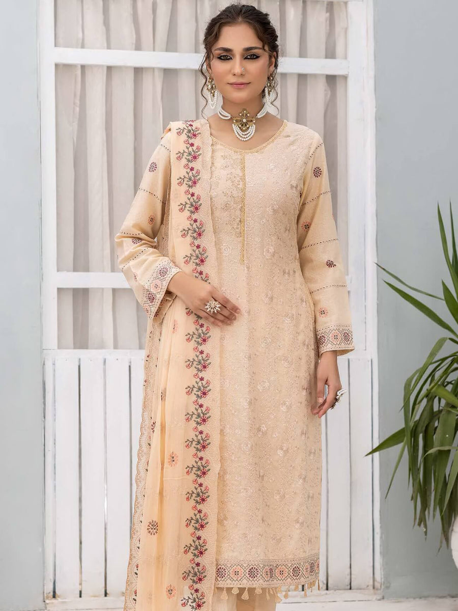 Gulfaam by Manizay Embroidered Karandi Unstitched 3Pc Suit M-06