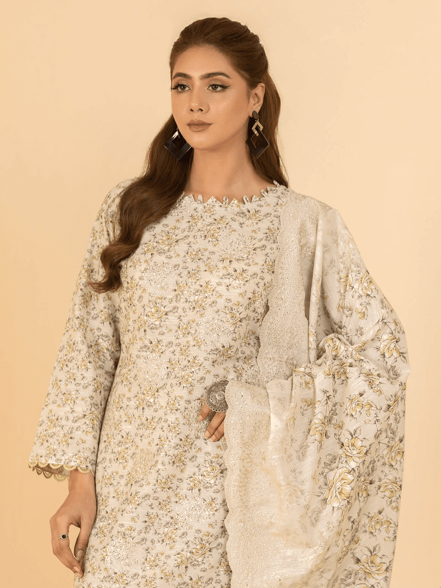 Mumtaz by Manizay Premium Embroidered Khaddar Unstitched 3Pc Suit M-06