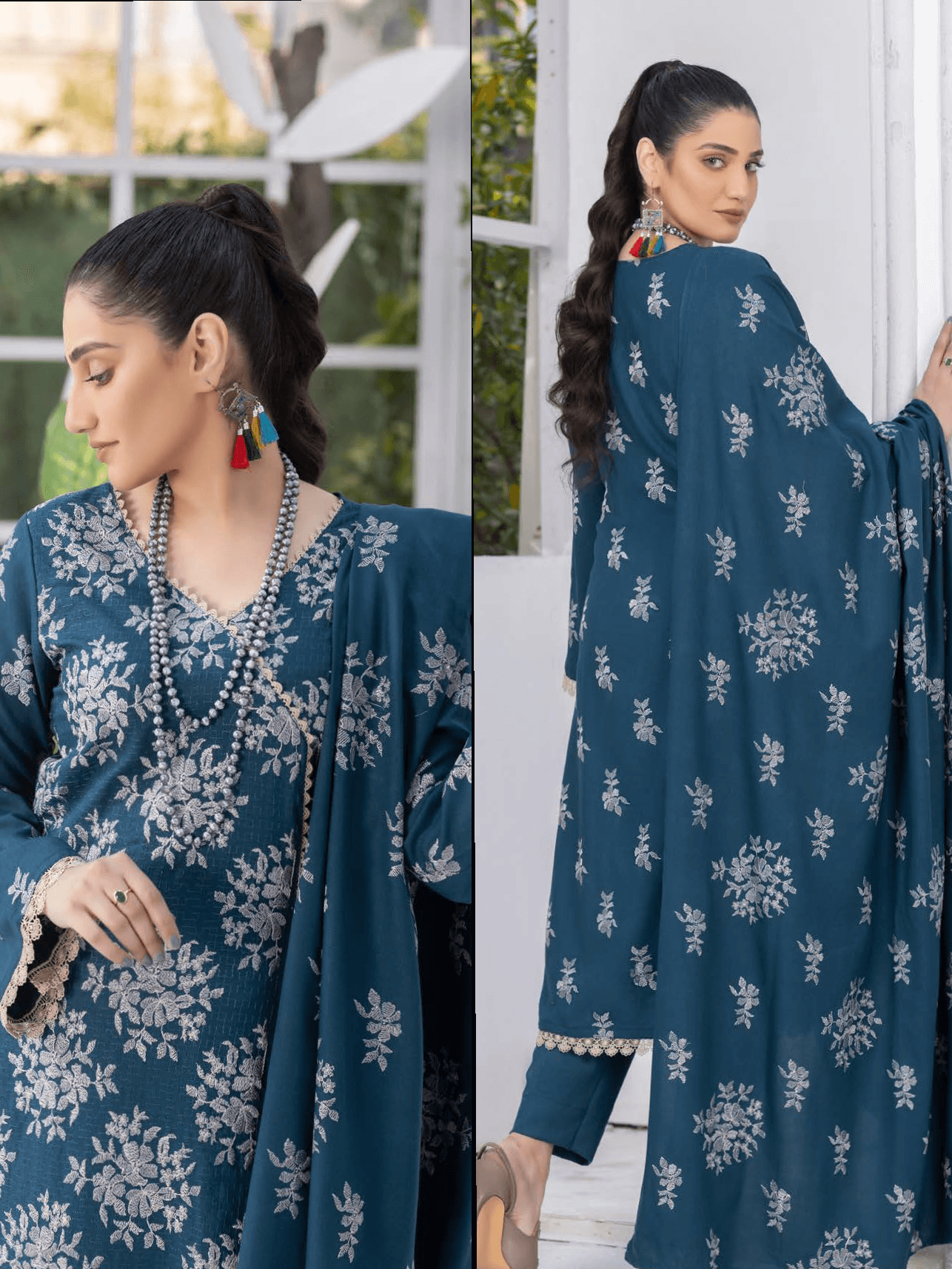 Gul Bano by Manizay Premium Embroidered Dhanak Unstitched 3Pc Suit M-08