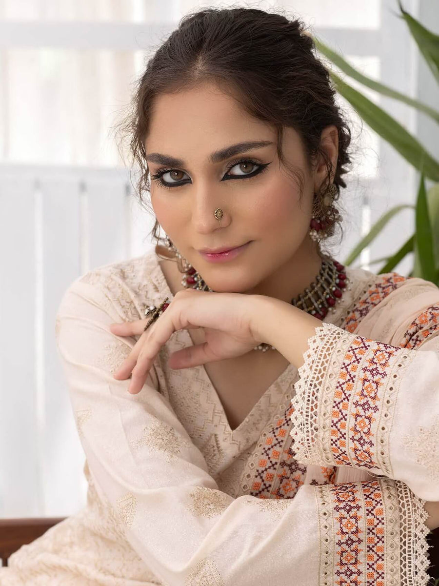 Gulfaam by Manizay Embroidered Karandi Unstitched 3Pc Suit M-09
