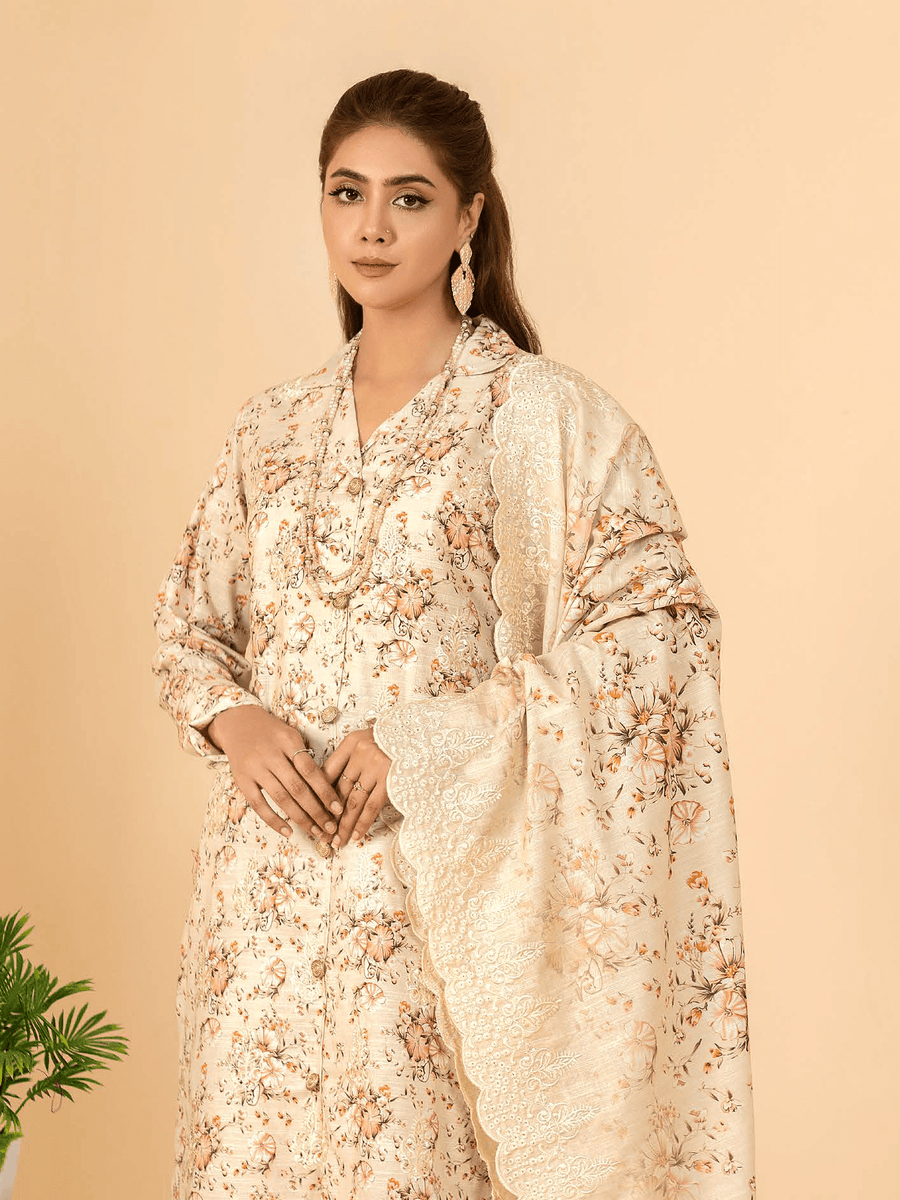 Mumtaz by Manizay Premium Embroidered Khaddar Unstitched 3Pc Suit M-09