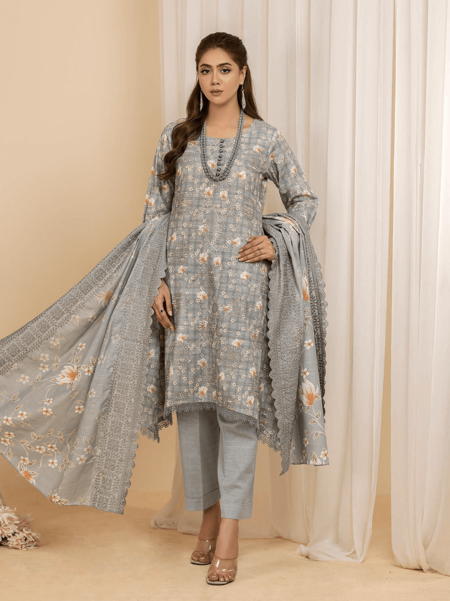 Mumtaz by Manizay Premium Embroidered Khaddar Unstitched 3Pc Suit M-10