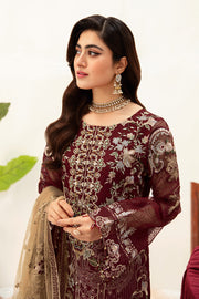 Ramsha Minhal Vol-10 Embroidered Organza Unstitched 3Pc Suit M-1003